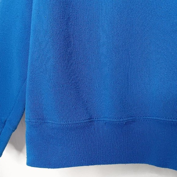 Vintage Looney Tunes Christmas Taz Santa Ho Ho Ho L Sweatshirt Blue Tultex USA - Picture 12 of 16